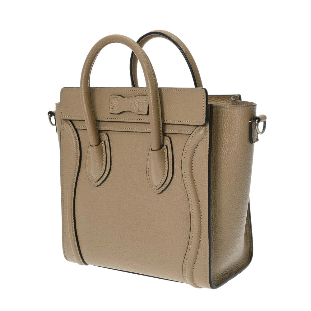 Celine Drum Shopper Luggage Calf Handbag Beige Tan